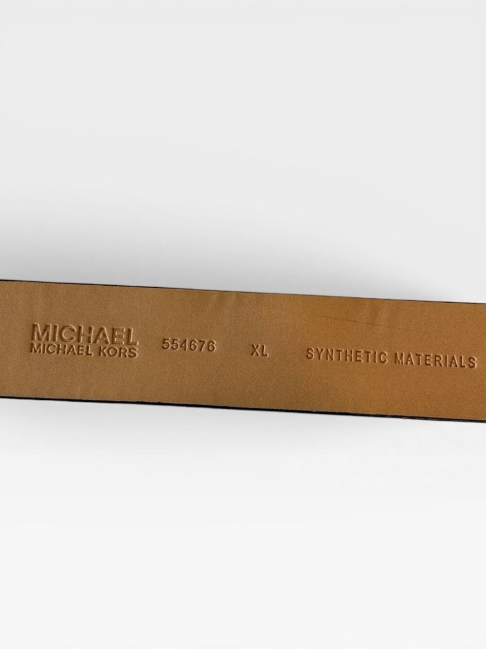 Michael Kors Black MK Logo Skinny Belt Silver Buckle Size XL - Picture 4 of 11